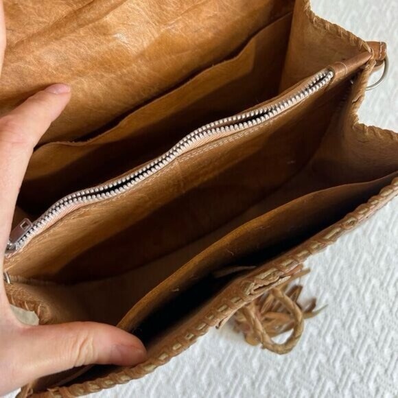 Vintage 80s Hornback Alligator Crocodile Leather Handbag Purse Tassel Western - Picture 10 of 15